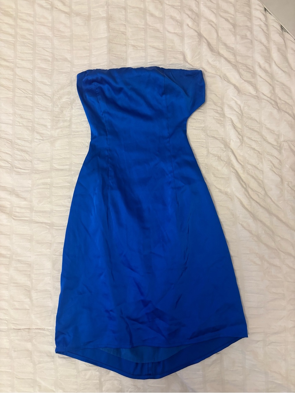 Strapless Cobalt Blue Evening Dress